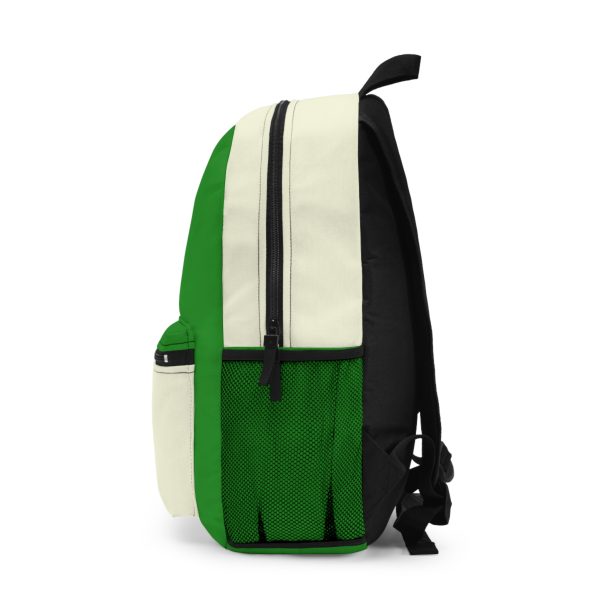 Forest Green and Beige Backpack - Image 3