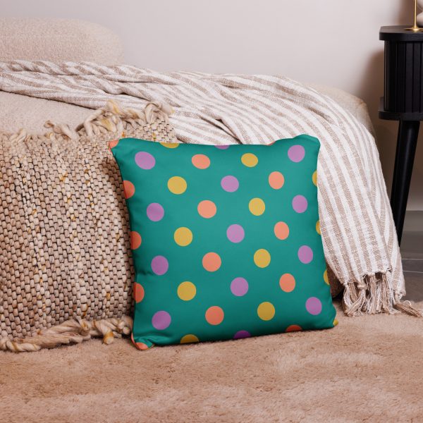 Polka Dot Green Pillow - Image 3