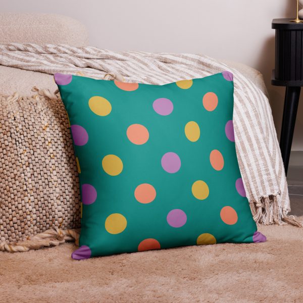 Polka Dot Green Pillow - Image 6