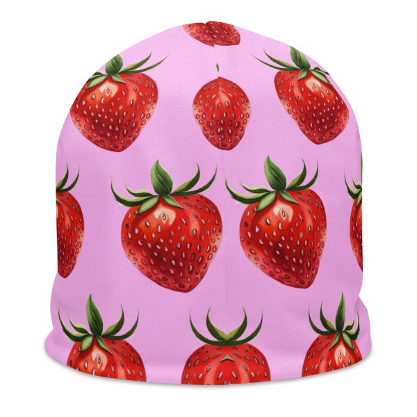 Strawberry All-Over Print Beanie - Image 2