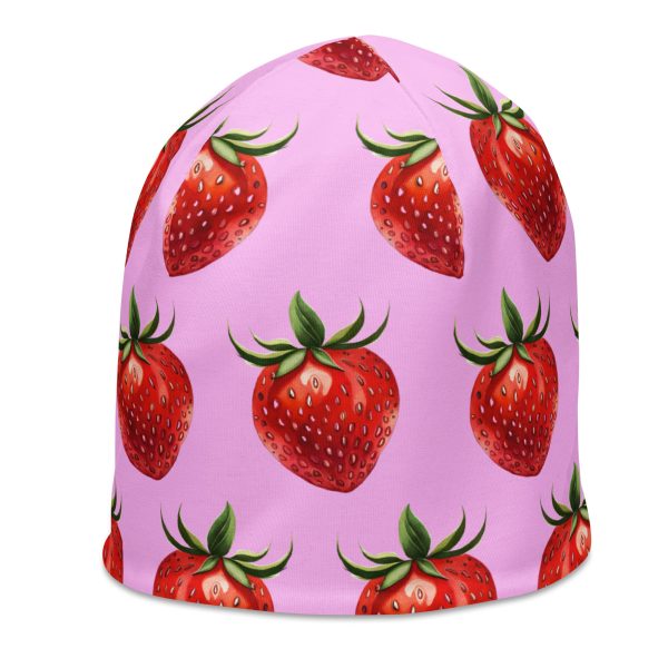 Strawberry All-Over Print Beanie - Image 4