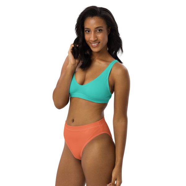 Turquoise Coral high-waisted bikini - Image 3