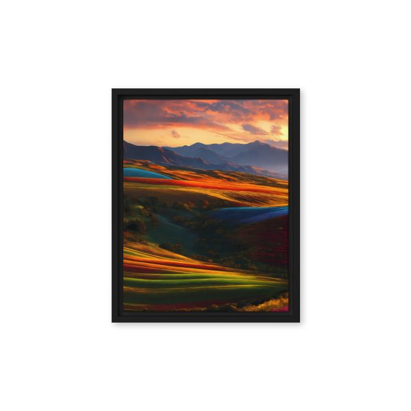 Chromatic Horizon: Sunset Over Rolling Hills - Image 4