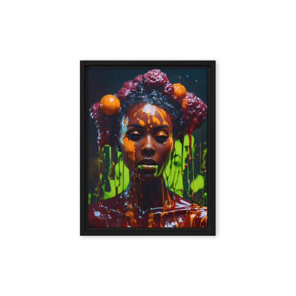 Bold Neon Drip Art – Striking Afrocentric Portrait