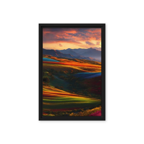 Chromatic Horizon: Sunset Over Rolling Hills - Image 5