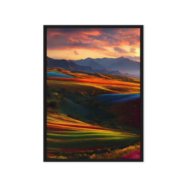 Chromatic Horizon: Sunset Over Rolling Hills - Image 8