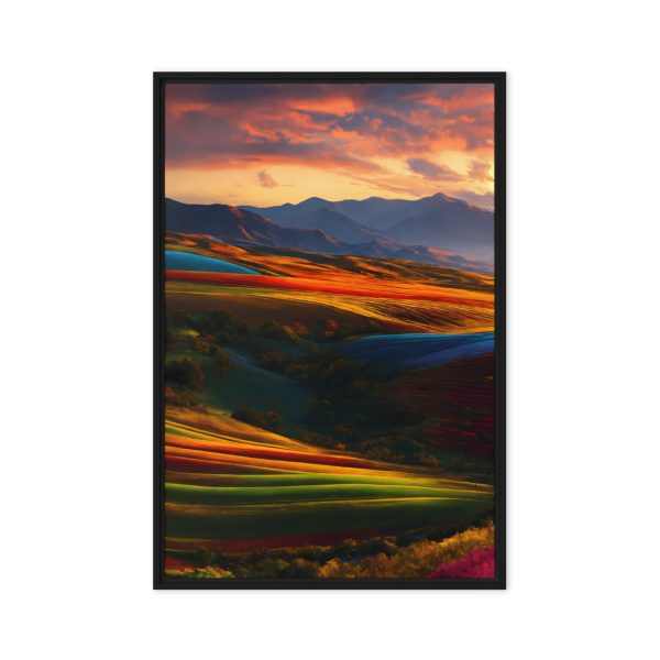 Chromatic Horizon: Sunset Over Rolling Hills - Image 9