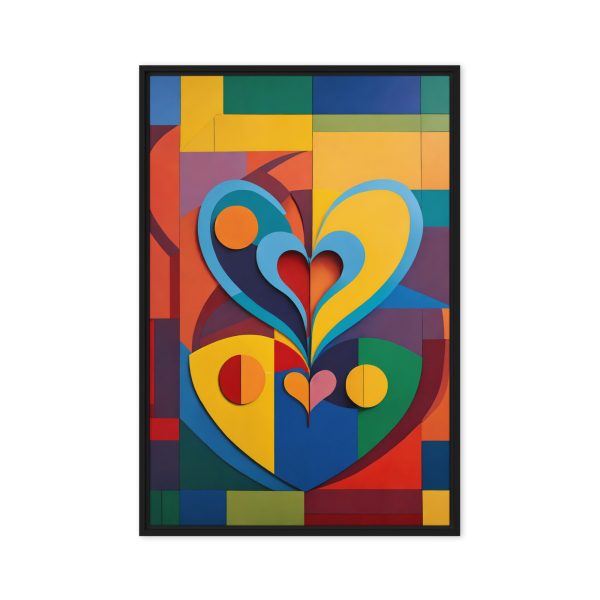 Vibrant Heart Abstract Wall Art – Bold Geometric Design - Image 9