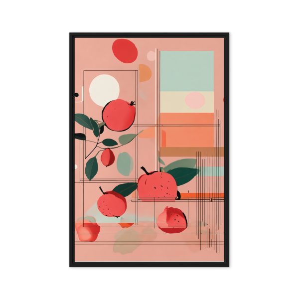 Fruity Geometry: Modern Still Life Canvas