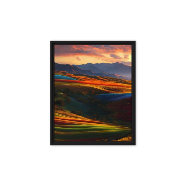 Chromatic Horizon: Sunset Over Rolling Hills - Image 2