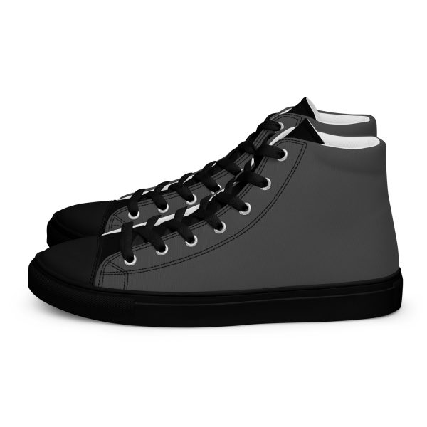 Elegant Gray & Black Men’s high top canvas shoes - Image 2