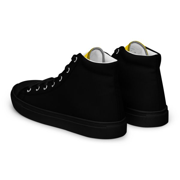 Chic Blacn & Gold Men’s high top canvas shoes - Image 4