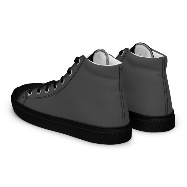 Elegant Gray & Black Men’s high top canvas shoes - Image 4