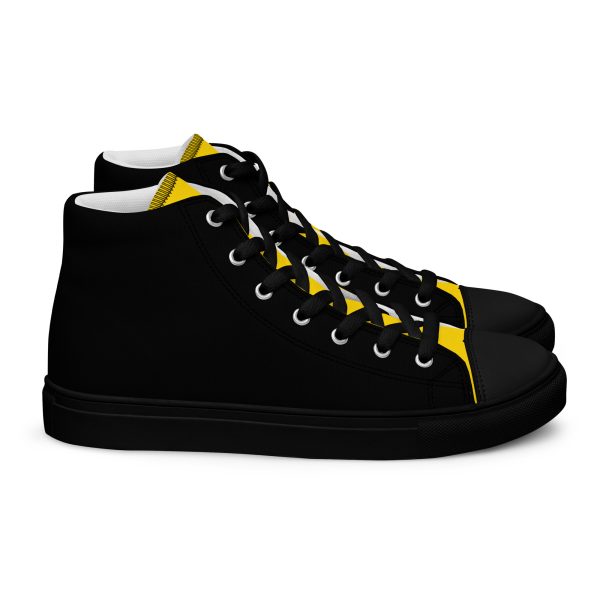 Chic Blacn & Gold Men’s high top canvas shoes - Image 7