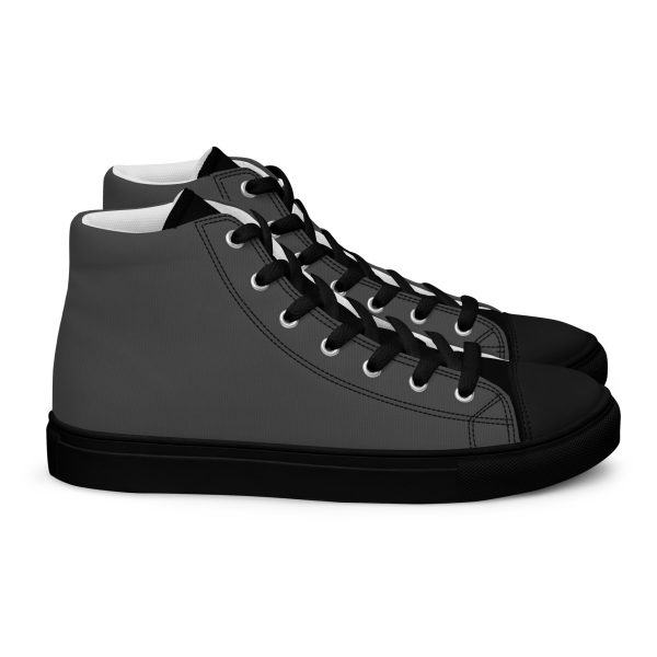 Elegant Gray & Black Men’s high top canvas shoes - Image 8