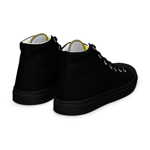 Chic Blacn & Gold Men’s high top canvas shoes - Image 8