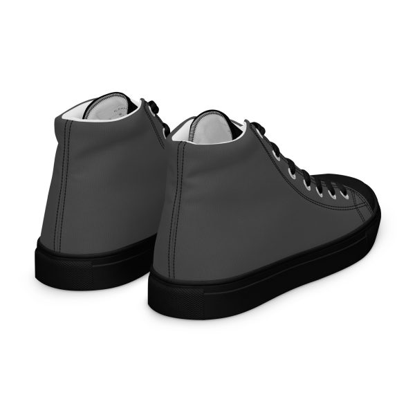 Elegant Gray & Black Men’s high top canvas shoes - Image 9