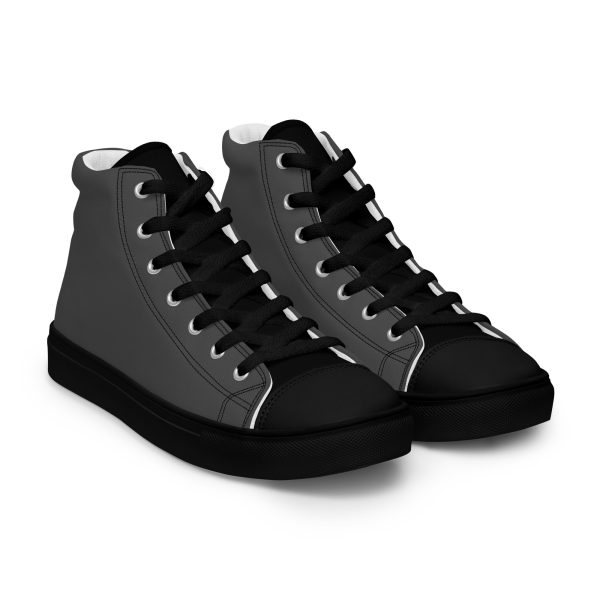 Elegant Gray & Black Men’s high top canvas shoes