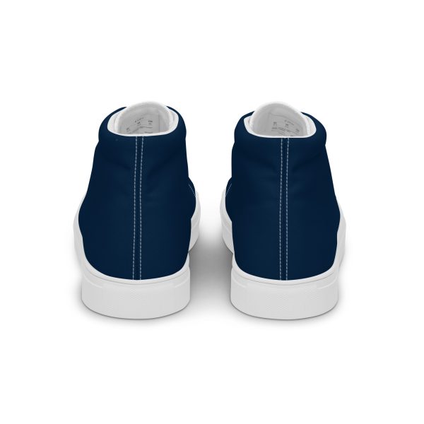 Classic Navy and White Men’s high top canvas shoes - Image 3