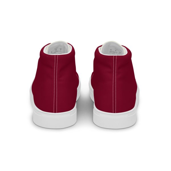 Sophistical Burgundy Beige Men’s high top canvas shoes - Image 3