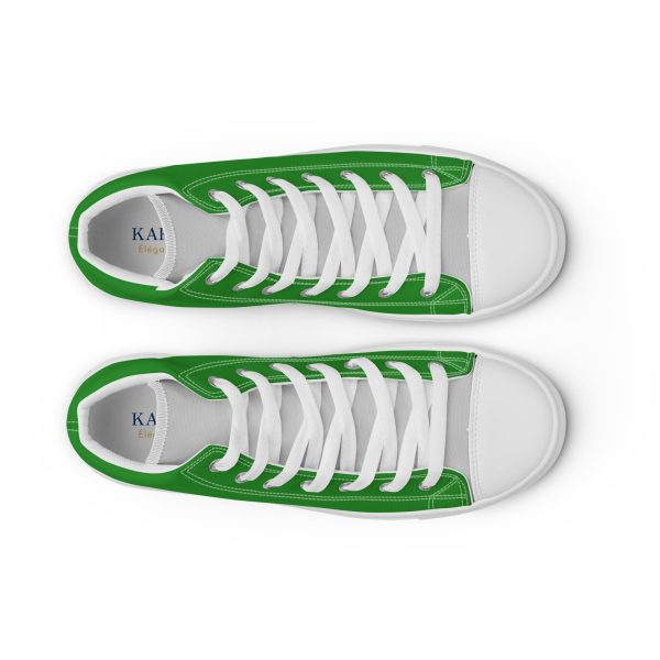 Stylish Forest Green & gray Men’s high top canvas shoes - Image 7