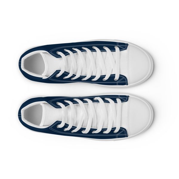 Classic Navy & White Men’s high top canvas shoes - Image 6