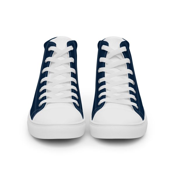 Classic Navy and White Men’s high top canvas shoes - Image 6