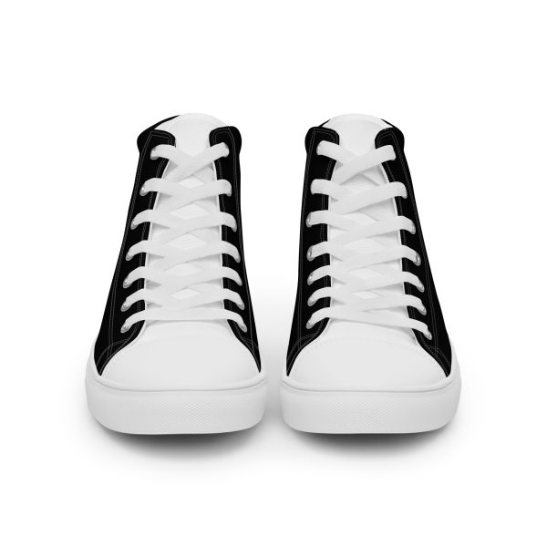 Polished Black & White Men’s high top canvas shoes - Image 5