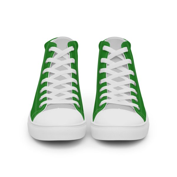 Stylish Forest Green & gray Men’s high top canvas shoes - Image 6