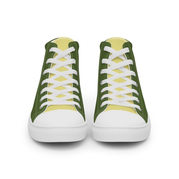 Urban Olive Khaki Men’s high top canvas shoes