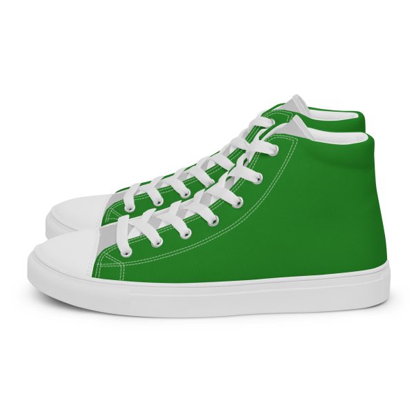 Stylish Forest Green & gray Men’s high top canvas shoes - Image 2