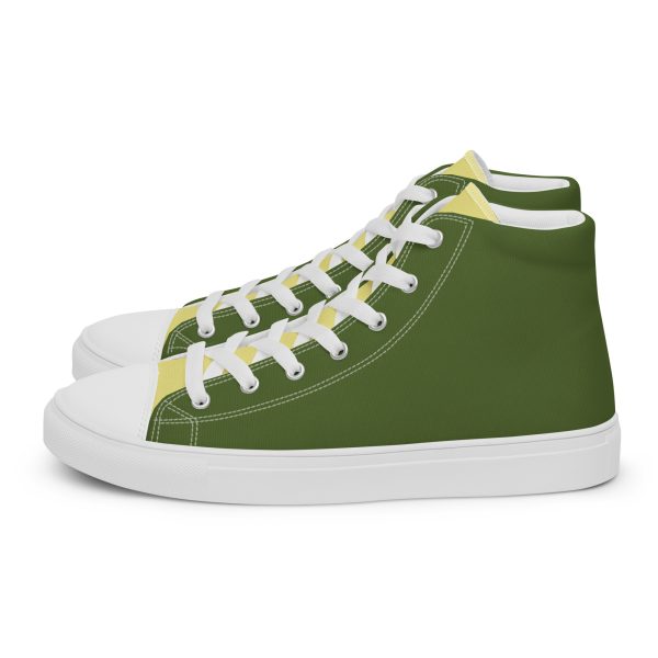 Urban Olive Khaki Men’s high top canvas shoes - Image 2