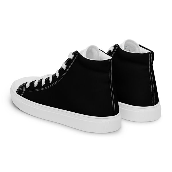 Polished Black & White Men’s high top canvas shoes - Image 4