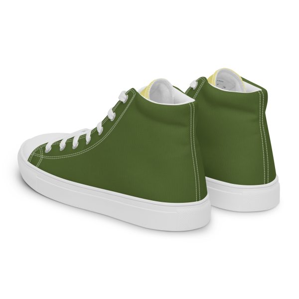 Urban Olive Khaki Men’s high top canvas shoes - Image 4