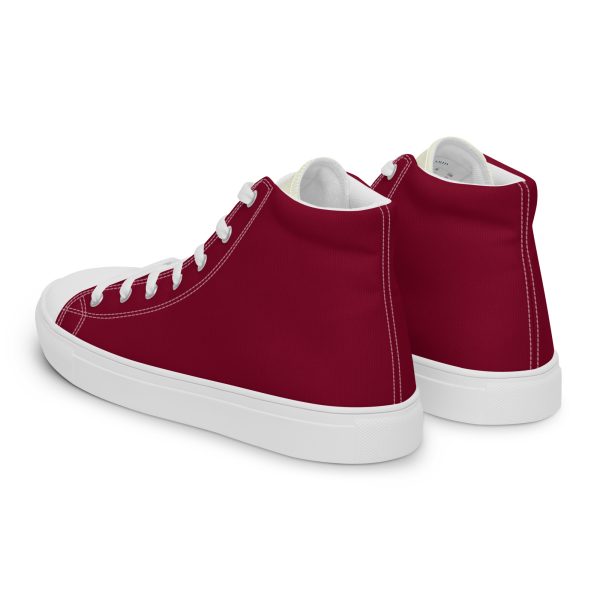 Sophistical Burgundy Beige Men’s high top canvas shoes - Image 4