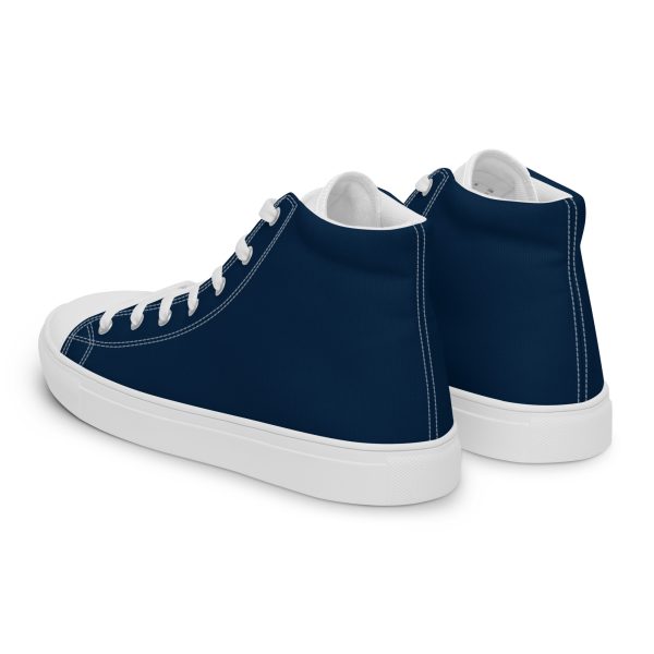 Classic Navy & White Men’s high top canvas shoes - Image 4