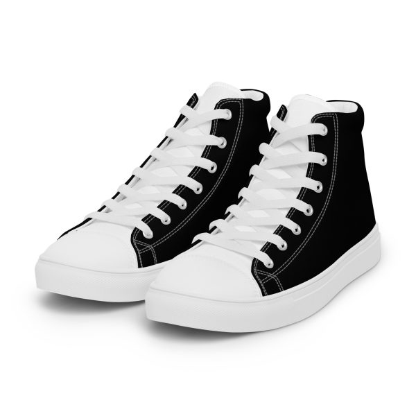 Polished Black & White Men’s high top canvas shoes