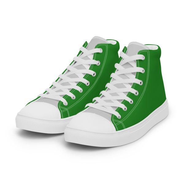 Stylish Forest Green & gray Men’s high top canvas shoes - Image 5