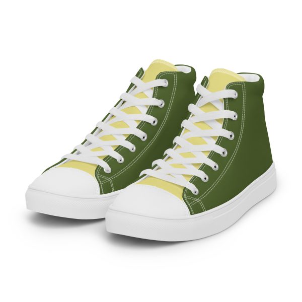 Urban Olive Khaki Men’s high top canvas shoes - Image 5