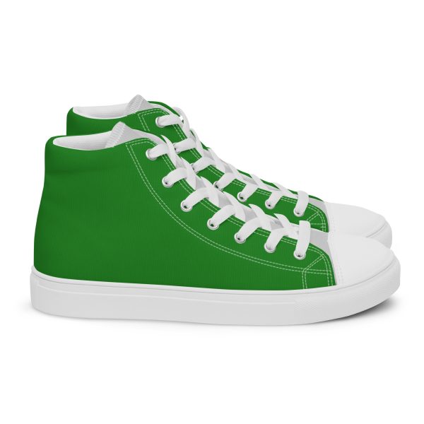 Stylish Forest Green & gray Men’s high top canvas shoes - Image 8