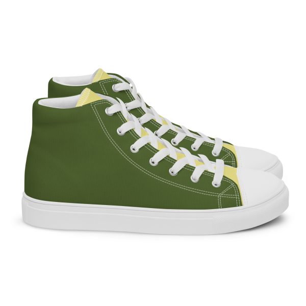 Urban Olive Khaki Men’s high top canvas shoes - Image 7