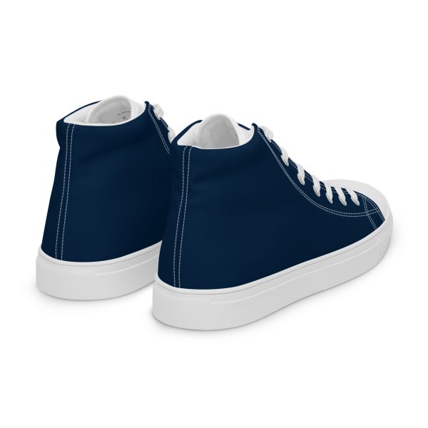 Classic Navy and White Men’s high top canvas shoes - Image 9