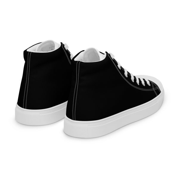 Polished Black & White Men’s high top canvas shoes - Image 8