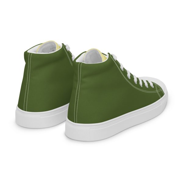 Urban Olive Khaki Men’s high top canvas shoes - Image 8