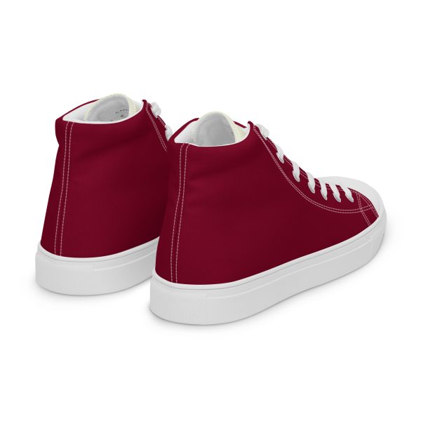 Sophistical Burgundy Beige Men’s high top canvas shoes - Image 8