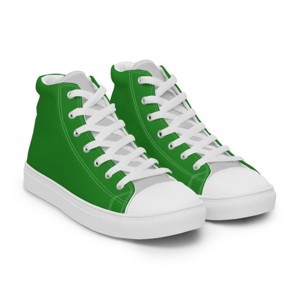 Stylish Forest Green & gray Men’s high top canvas shoes