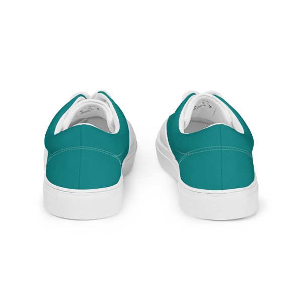 Modern Teal and White Men’s lace-up canvas shoes - Image 3