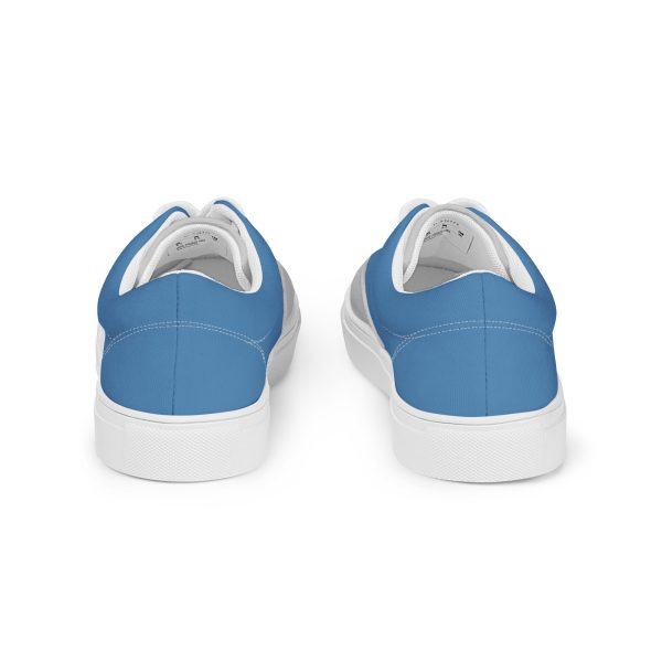 Cool Blue and Gray Men’s lace-up canvas shoes - Image 3