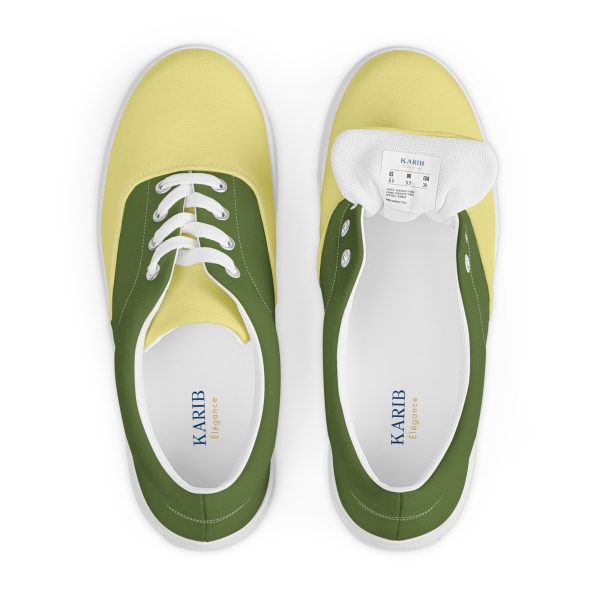 Urban Olive and Khaki Men’s lace-up canvas shoes - Image 4