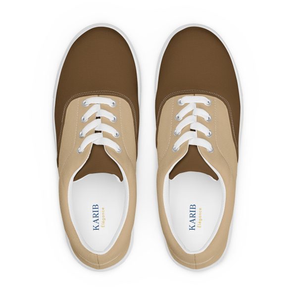 Refined Tan and Brown Men’s lace-up canvas shoes